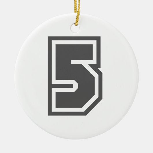 Nummer 5 keramikornament (Vorne)