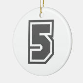 Nummer 5 keramikornament (Links)
