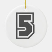 Nummer 5 keramikornament (Hinten)