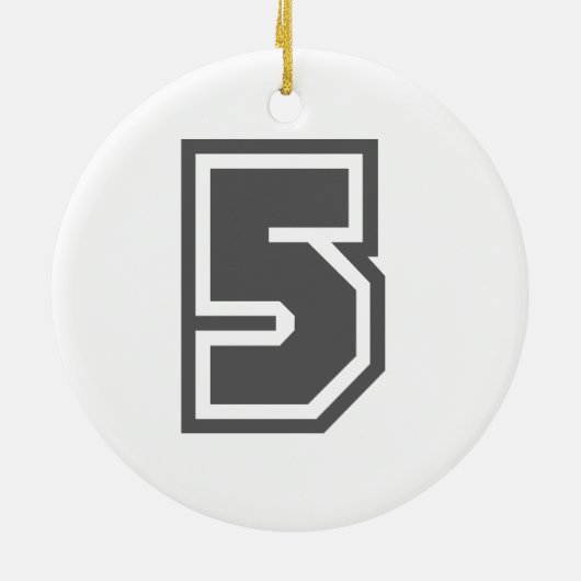 Nummer 5 keramikornament (Hinten)