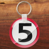 Nummer 5 rote Schlüsselkette Schlüsselanhänger (Vorderseite)
