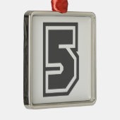 Nummer 5 silbernes ornament (Rechts)