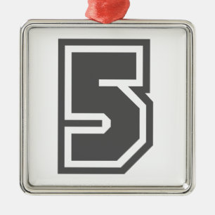 Nummer 5 silbernes ornament