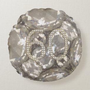 Nummer 60 Diamanten sehen 60 Jahre alt aus Rundes Kissen