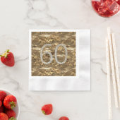 Nummer 60 Diamond Wedding Anniversary Gold Chic Serviette (Beispiel)