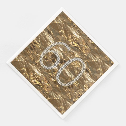 Nummer 60 Diamond Wedding Anniversary Gold Chic Serviette (Ecke)