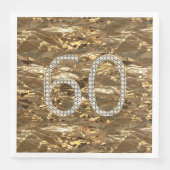 Nummer 60 Diamond Wedding Anniversary Gold Chic Serviette (Vorderseite)
