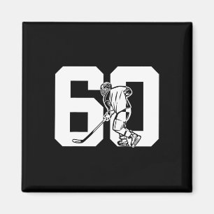 Nummer 60 Jahre Eishockey 60. Geburtstag Magnet