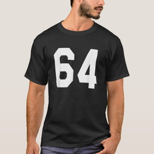 Nummer 64 Sports Jersey Front and Back Team Player T-Shirt (Vorderseite)