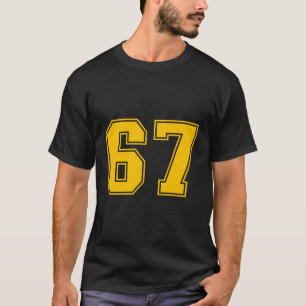 Nummer 67 Gelber Sportfan Jersey T-Shirt