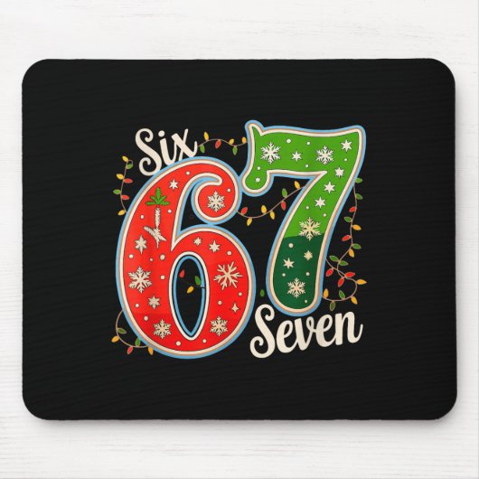 Nummer 67 Lustige Sechs Sieben 6 7 Meme Weihnachts Mousepad (Vorne)