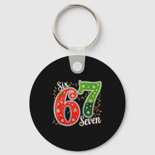 Nummer 67 Lustige Sechs Sieben 6 7 Meme Weihnachts Schlüsselanhänger