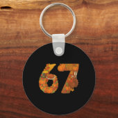 Nummer 67 Matching Sechs Sieben 6 7 Meme 67 Dankfe Schlüsselanhänger (Vorderseite)