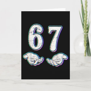 Nummer 67 Matching Sechs Sieben 6 7 Meme 6-7 Hallo Karte