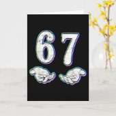 Nummer 67 Matching Sechs Sieben 6 7 Meme 6-7 Hallo Karte (Gelbe Blume)