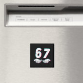 Nummer 67 Matching Sechs Sieben 6 7 Meme 6-7 Hallo Magnet (In Situ (Geschirrspüler))