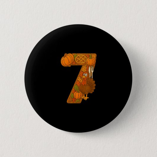 Nummer 67 Matching Six Seven 6 7 Meme 67 Dankfest Button (Vorderseite)