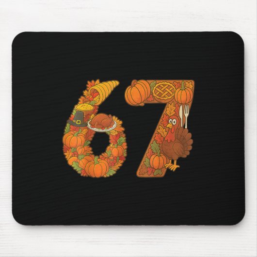 Nummer 67 Matching Six Seven 6 7 Meme 67 Dankfest Mousepad (Vorne)