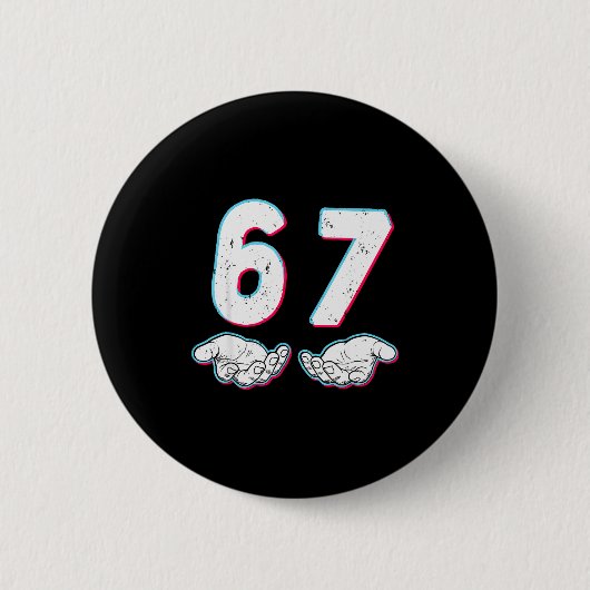 Nummer 67 Matching Six Seven 6 7 Meme 6-7 Hallowee Button (Vorderseite)