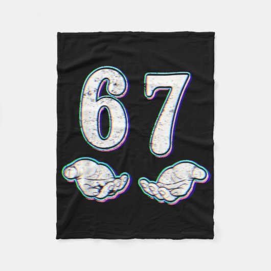 Nummer 67 Matching Six Seven 6 7 Meme 6-7 Hallowee Fleecedecke (Vorderseite)