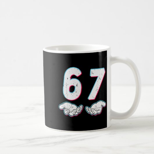Nummer 67 Matching Six Seven 6 7 Meme 6-7 Hallowee Kaffeetasse (Rechts)