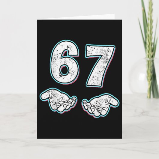 Nummer 67 Matching Six Seven 6 7 Meme 6-7 Hallowee Karte (Vorderseite)