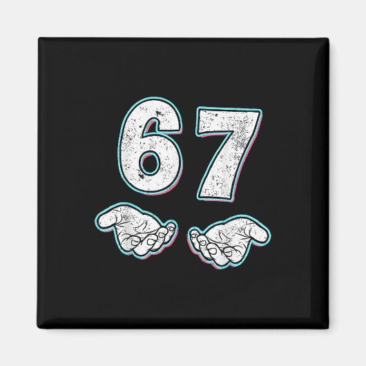 Nummer 67 Matching Six Seven 6 7 Meme 6-7 Hallowee Magnet (Vorne)
