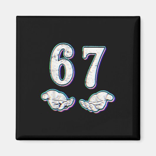 Nummer 67 Matching Six Seven 6 7 Meme 6-7 Hallowee Magnet (Vorne)