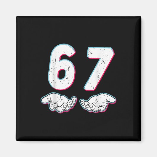 Nummer 67 Matching Six Seven 6 7 Meme 6-7 Hallowee Magnet (Vorne)