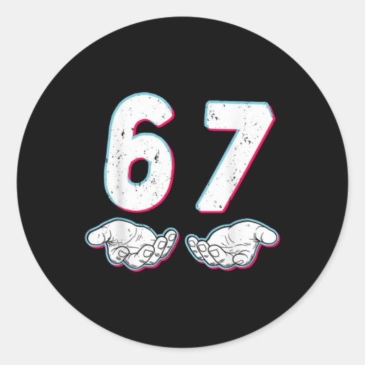 Nummer 67 Matching Six Seven 6 7 Meme 6-7 Hallowee Runder Aufkleber (Vorderseite)