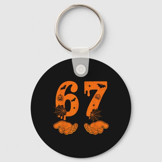 Nummer 67 Matching Six Seven 6 7 Meme 6 7 Hallowee Schlüsselanhänger (Vorderseite)