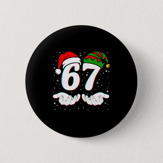 Nummer 67 Matching Six Seven 6 7 Meme 6-7 Weihnach Button (Vorderseite)