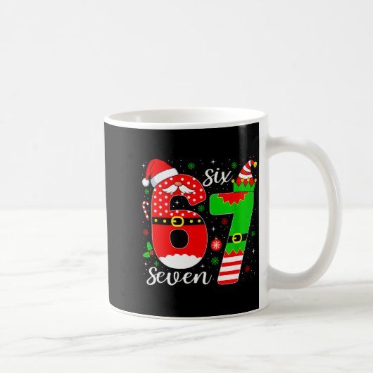Nummer 67 Matching Six Seven 6 7 Meme 6-7 Weihnach Kaffeetasse (Rechts)