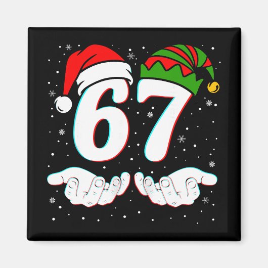 Nummer 67 Matching Six Seven 6 7 Meme 6-7 Weihnach Magnet (Vorne)