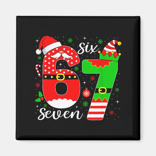 Nummer 67 Matching Six Seven 6 7 Meme 6-7 Weihnach Magnet (Vorne)