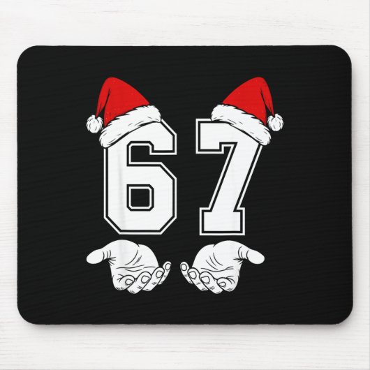 Nummer 67 Matching Six Seven 6 7 Meme 6 7 Weihnach Mousepad (Vorne)