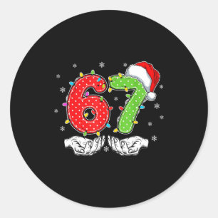 Nummer 67 Matching Six Seven 6 7 Meme 6-7 Weihnach Runder Aufkleber