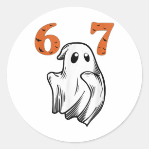 Nummer 67 Matching Six Seven 6 7 Meme Halloween Co Runder Aufkleber