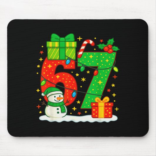 Nummer 67 Meme passendes Weihnachtspaar 67 Sechs S Mousepad (Vorne)