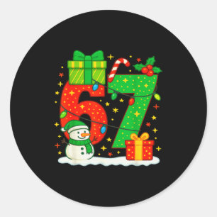 Nummer 67 Meme Übereinstimmende Weihnachten Paar 6 Runder Aufkleber
