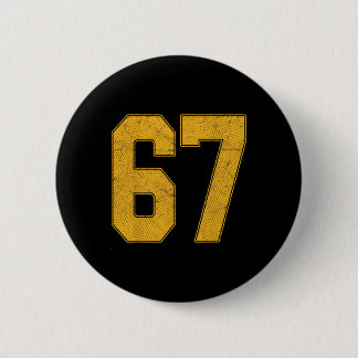 Nummer 67 nummerierte Uniform Sportteam Trikot 67. Button