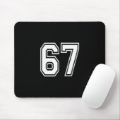 Nummer 67 nummerierte Uniform Sporttrikot Team 67. Mousepad (Mit Mouse)