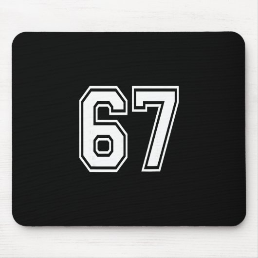 Nummer 67 nummerierte Uniform Sporttrikot Team 67. Mousepad (Vorne)