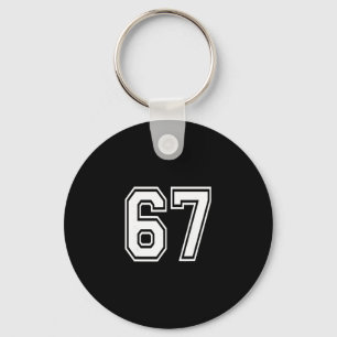 Nummer 67 nummerierte Uniform Sporttrikot Team 67. Schlüsselanhänger