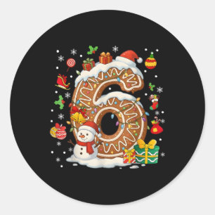Nummer 67 Passend Weihnachten 6 7 Sechs Sieben 6 7 Runder Aufkleber