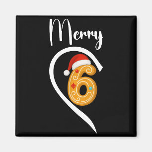 Nummer 67 Passende Weihnachten 6 7 Sechs Sieben 6 Magnet