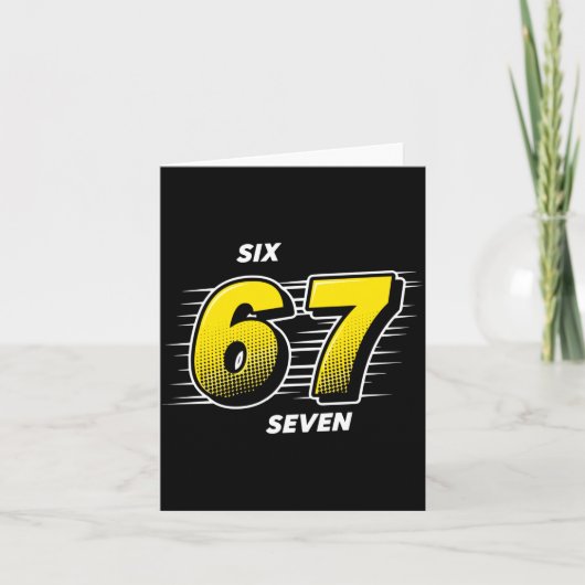 Nummer 67 Sechs und sieben P Art Comic-Stil Gelb M Karte (Vorderseite)