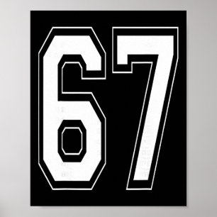 Nummer 67 Varsity Style Fett gedruckte Sports Gebu Poster