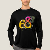 Nummer 68 Retro Farbige Blase Tri-Blend Shirt (Vorderseite)