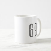 Nummer 69 Wifey/Husby Custom Bride, Verlobte Gift Kaffeetasse (VorderseiteRechts)